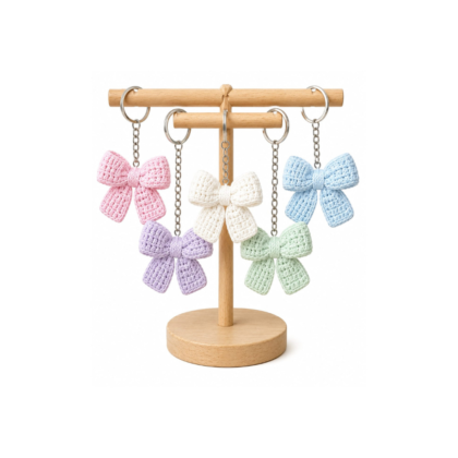 bow crochet keychain