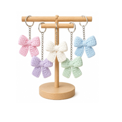 bow crochet keychain