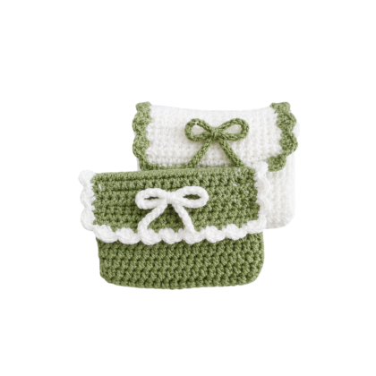 bow flap crochet wallet