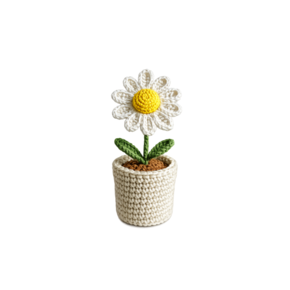 daisy bloom crochet pot