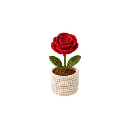 eternal rose crochet pot plant