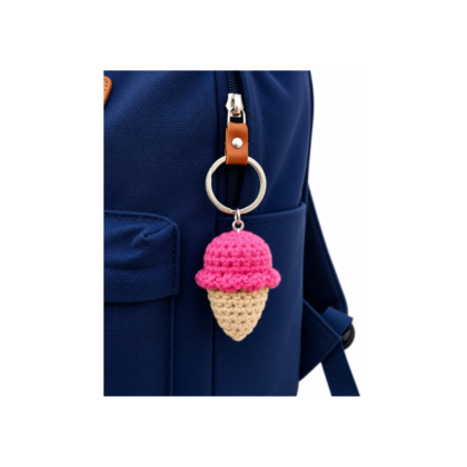 ice cream crochet keychain