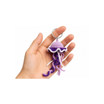 jellyfish crochet keychain