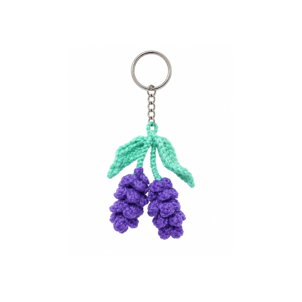 lavender bunch crochet keychain