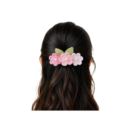 pearl flower crochet hair clip