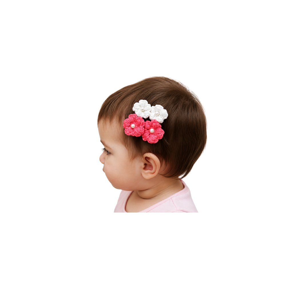 pearl flower crochet hair clips pearl flower crochet hair clips