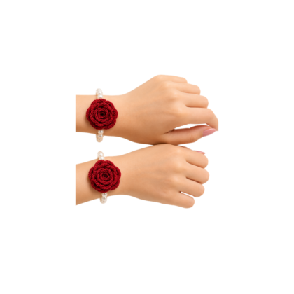 pearl rose gajra pair
