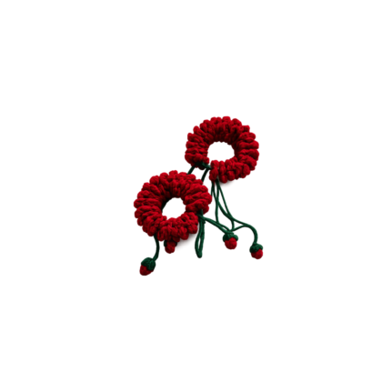 red jasmine crochet gajra pair