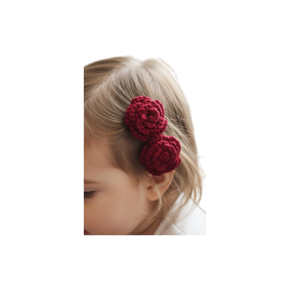 rose crochet hair clips rose crochet hair clips