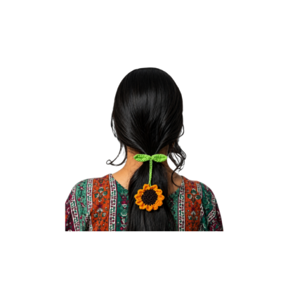 sunflower crochet hair tie