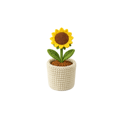 sunshine sunflower crochet pot plant
