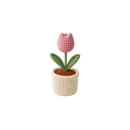 tulip crochet pot plant