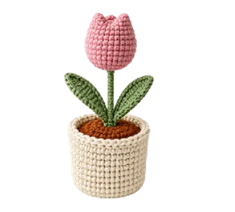 tulip crochet pot plant