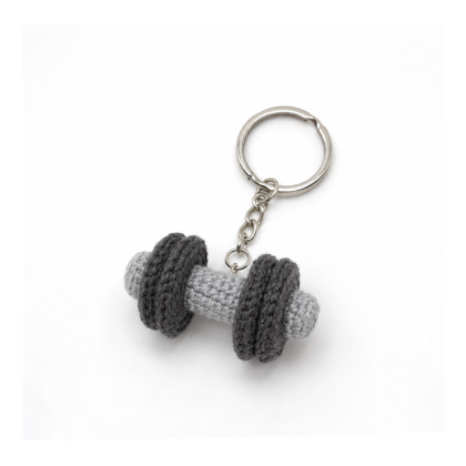 crochet dumbbell keychain