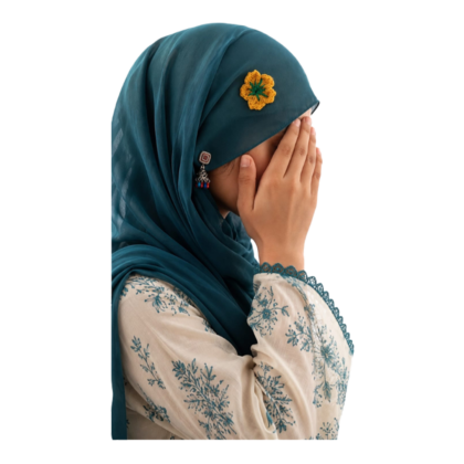 crochet flower hijab pin