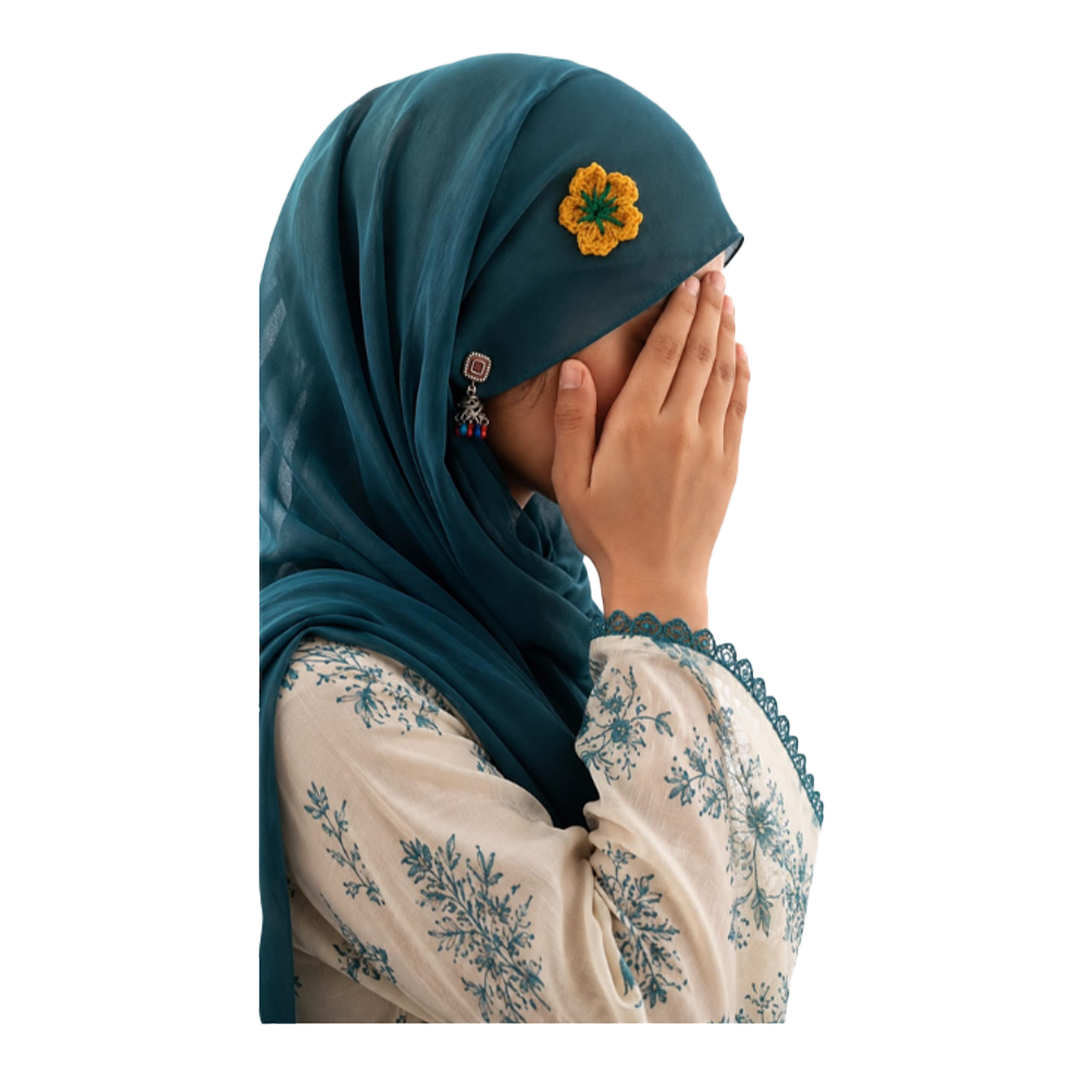 crochet flower hijab pin crochet flower hijab pin