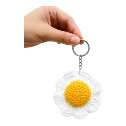 fried egg keychain