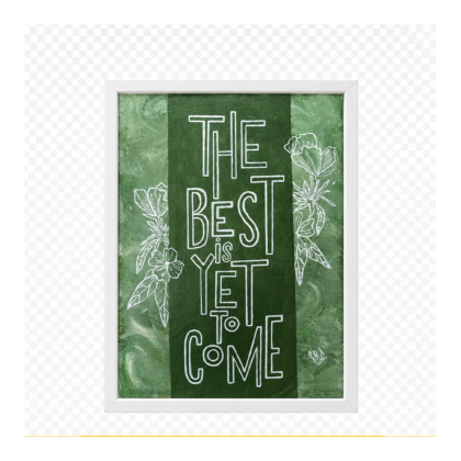 green theme motivational hand lettering wall art