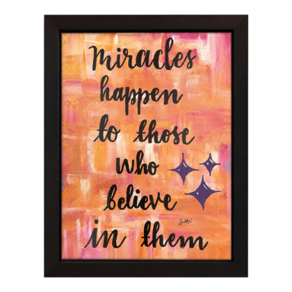 miracles happen inspirational hand lettering wall art