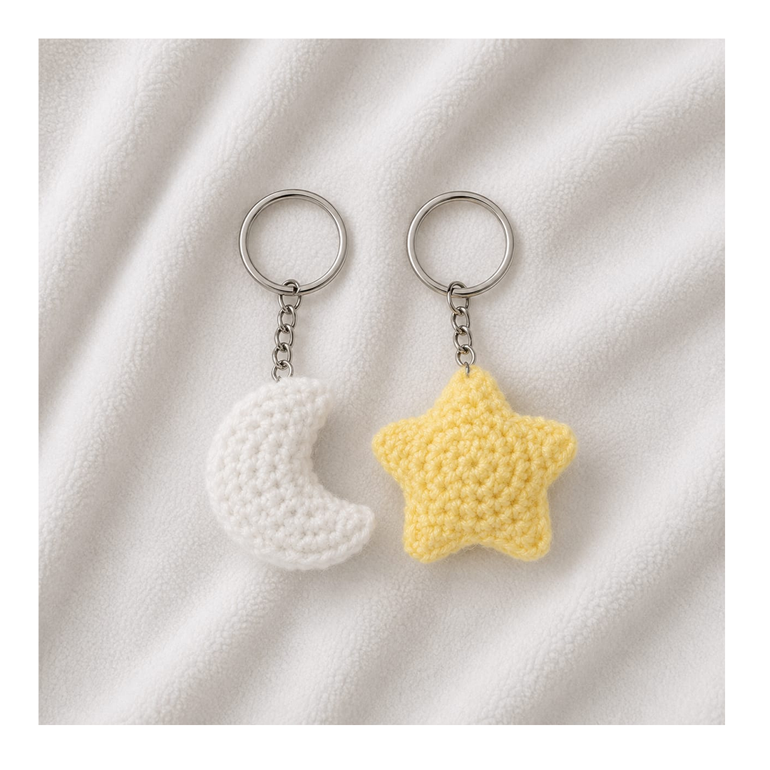moon star keychain pair moon star keychain pair