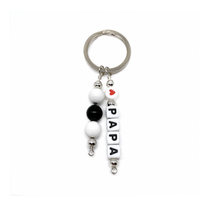 papa love beaded keychain