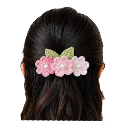 pearl floral hair clip