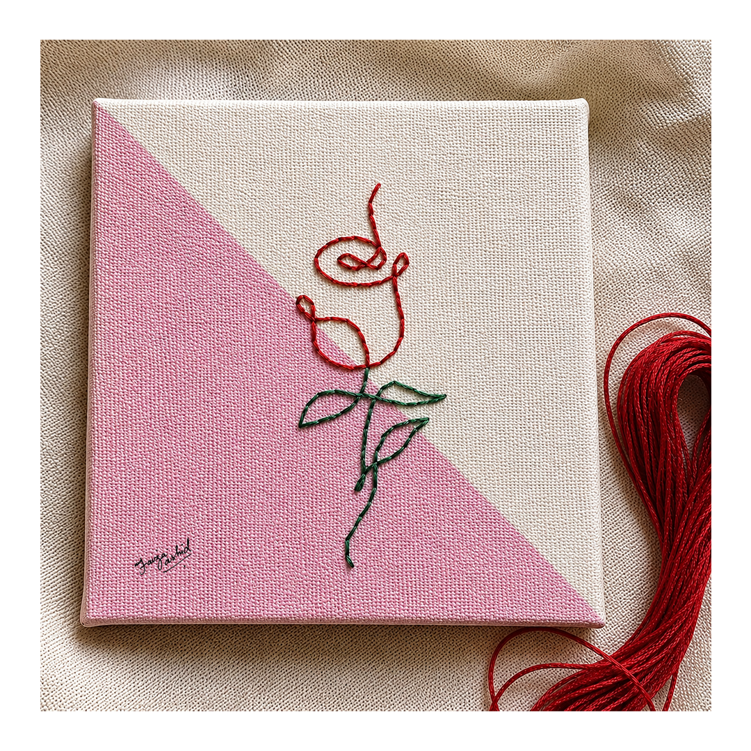 rose embroidered art canvas rose embroidered art canvas