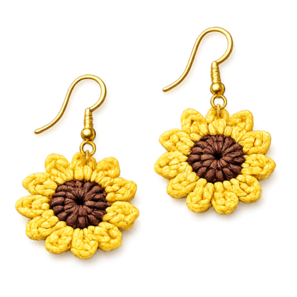 sunflower crochet earings