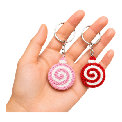 swiss roll crochet keychains
