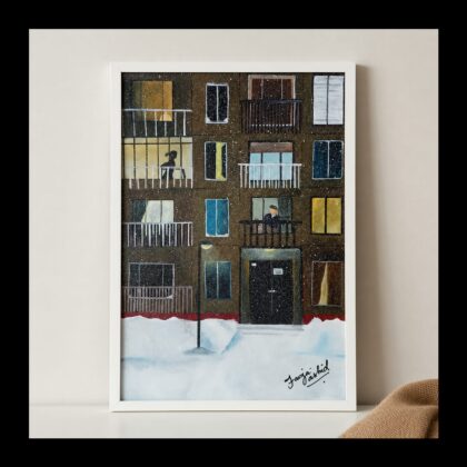 winter cityscape painting