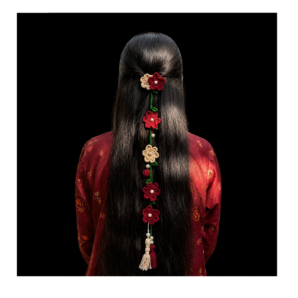 long floral hair clip