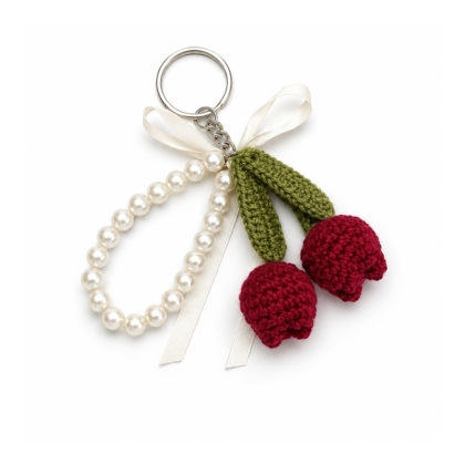 tulip pearl keychain