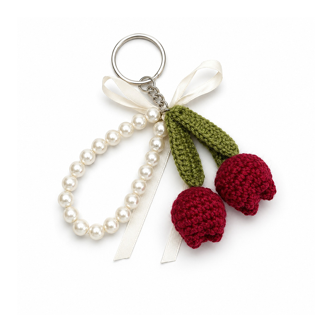 tulip pearl keychain tulip pearl keychain