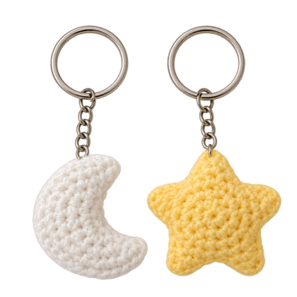Moon Star keychain pair