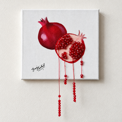 Pomegranate Bloom art canvas