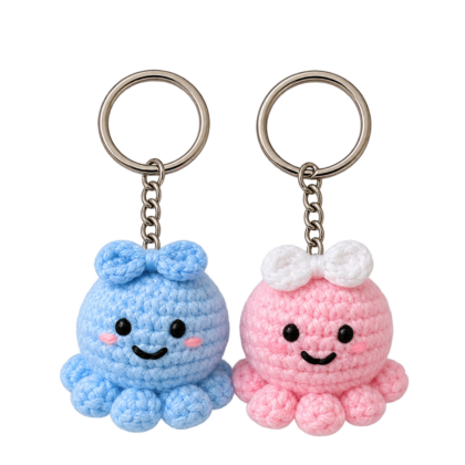 Matching Mini Octopus Keychains