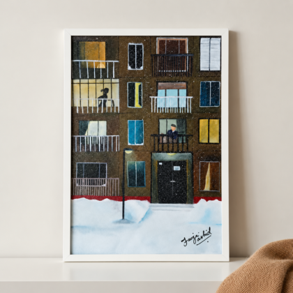 Winter Cityscape Painting